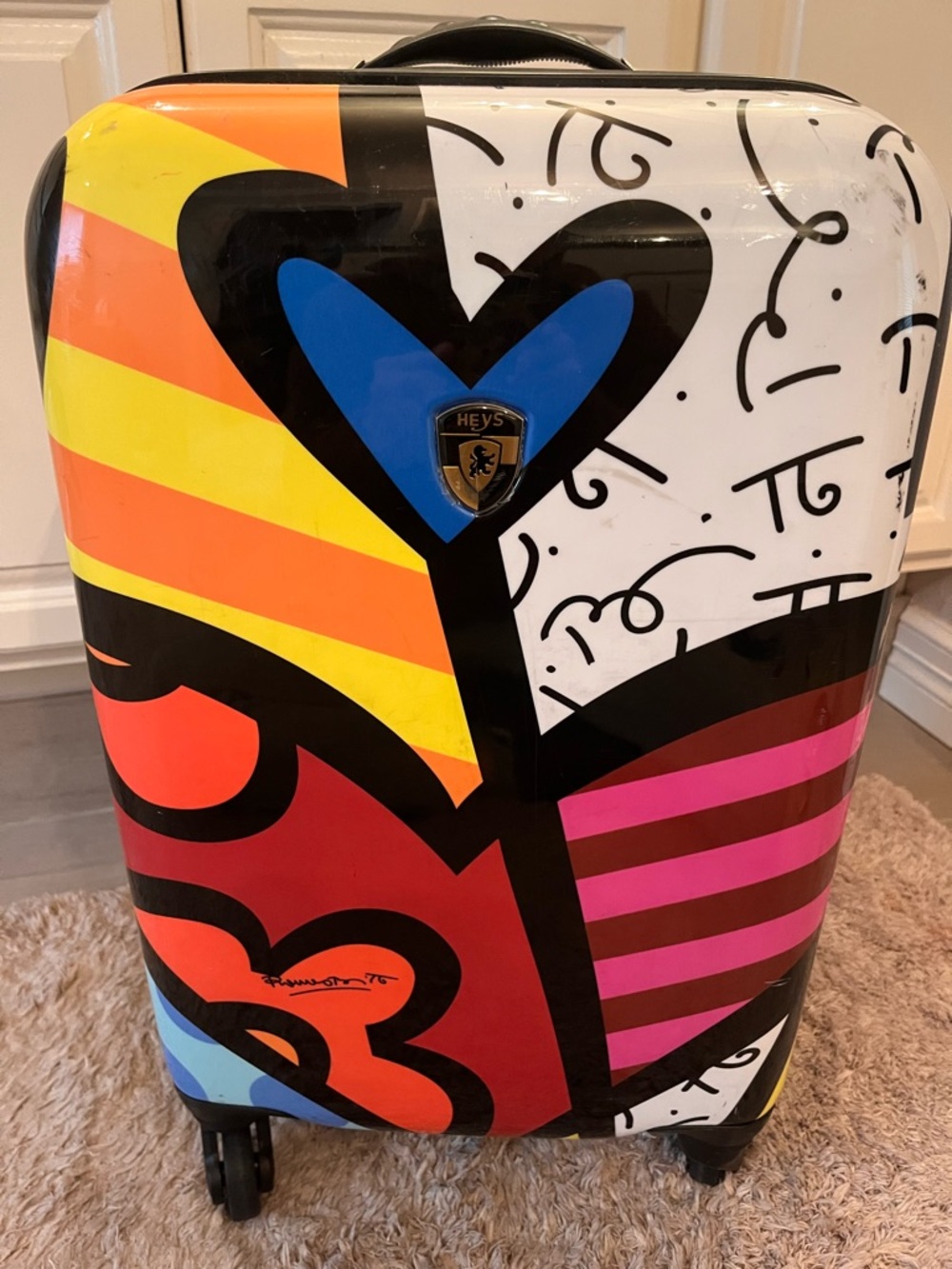 Heys Multicolor Heart-Print Hard Shell Carry-On